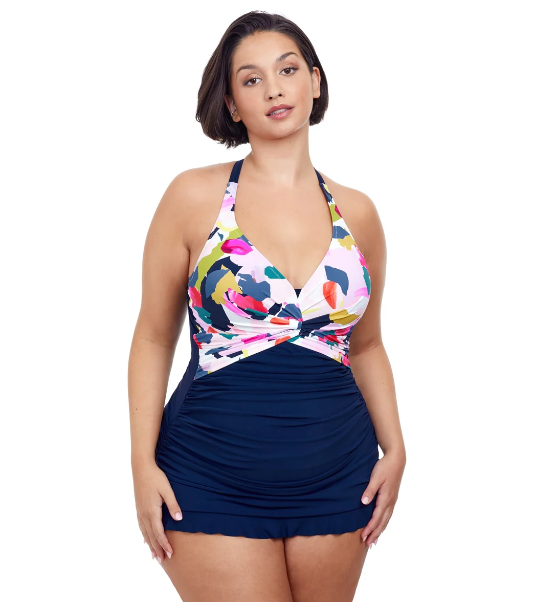 Profile by Gottex Plus Size Canvas Halter Swim Dress - Image 5
