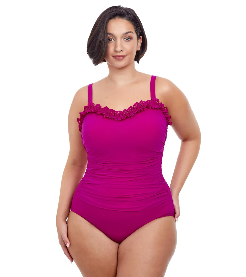 Profile by Gottex Plus Size Hula Dance Bandeau Once Piece Swimsuit - Image 3