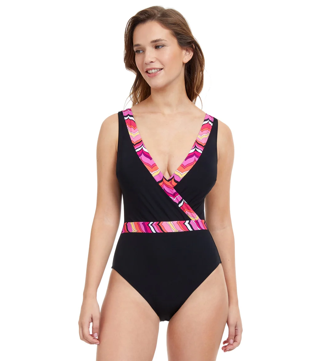 Profile by Gottex Women's Palm Springs Surplice One Piece Swimsuit - Image 6