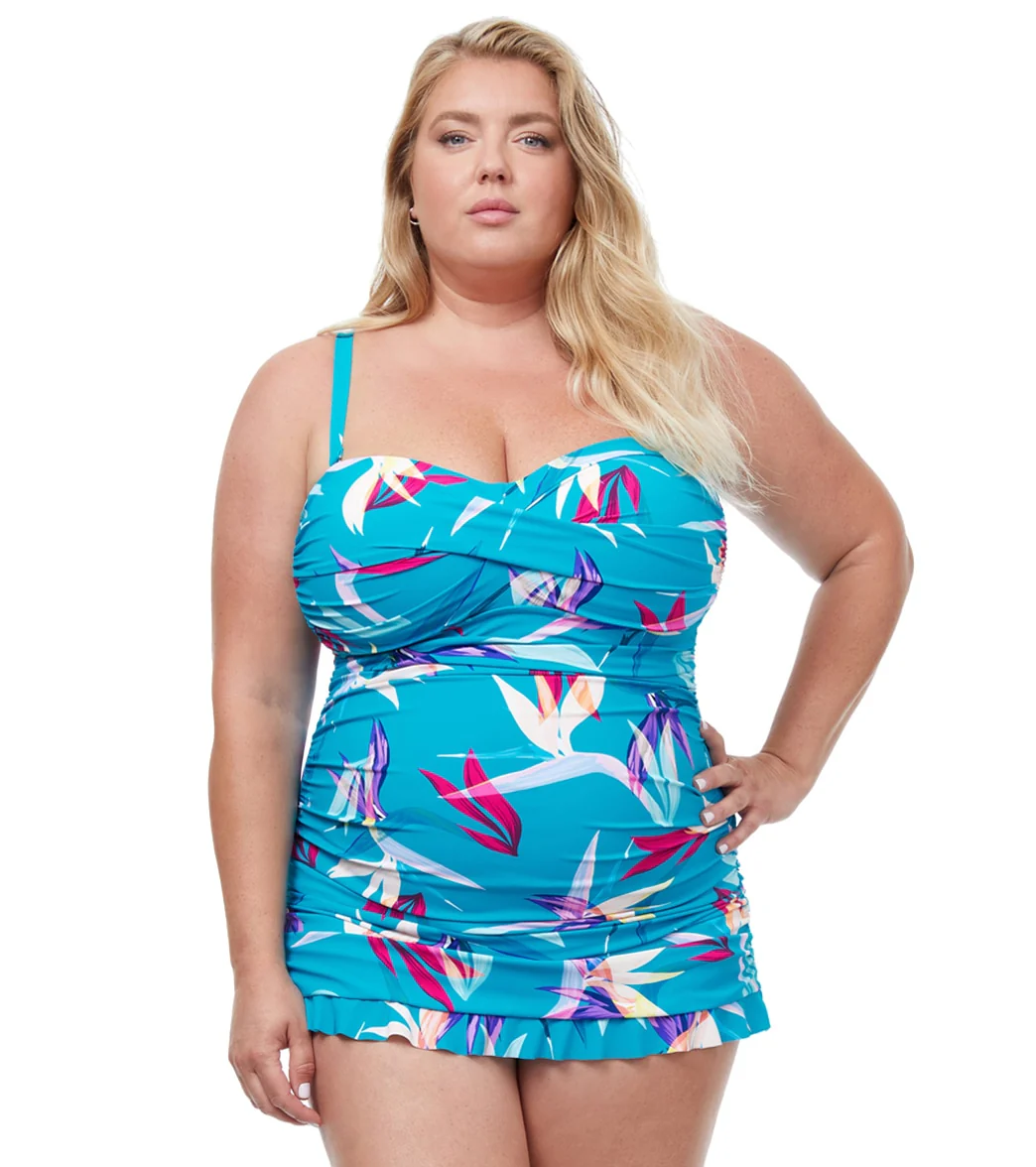 Profile by Gottex Women's Plus Size Paradise Bandeau Swim Dress