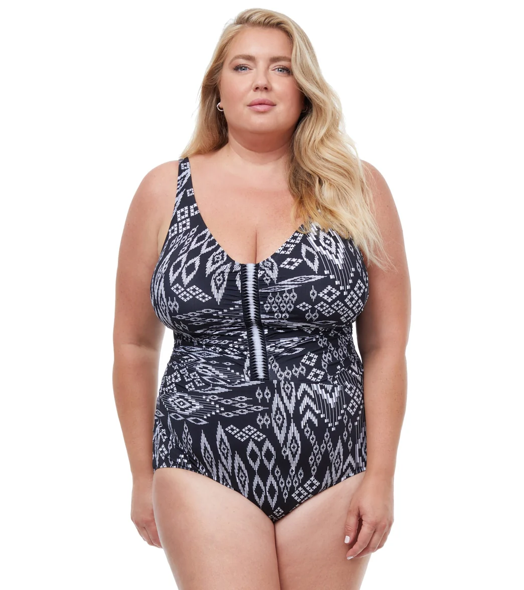 Profile by Gottex Women's Plus Size Pervian Nights V Neck One Piece Swimsuit - Image 6