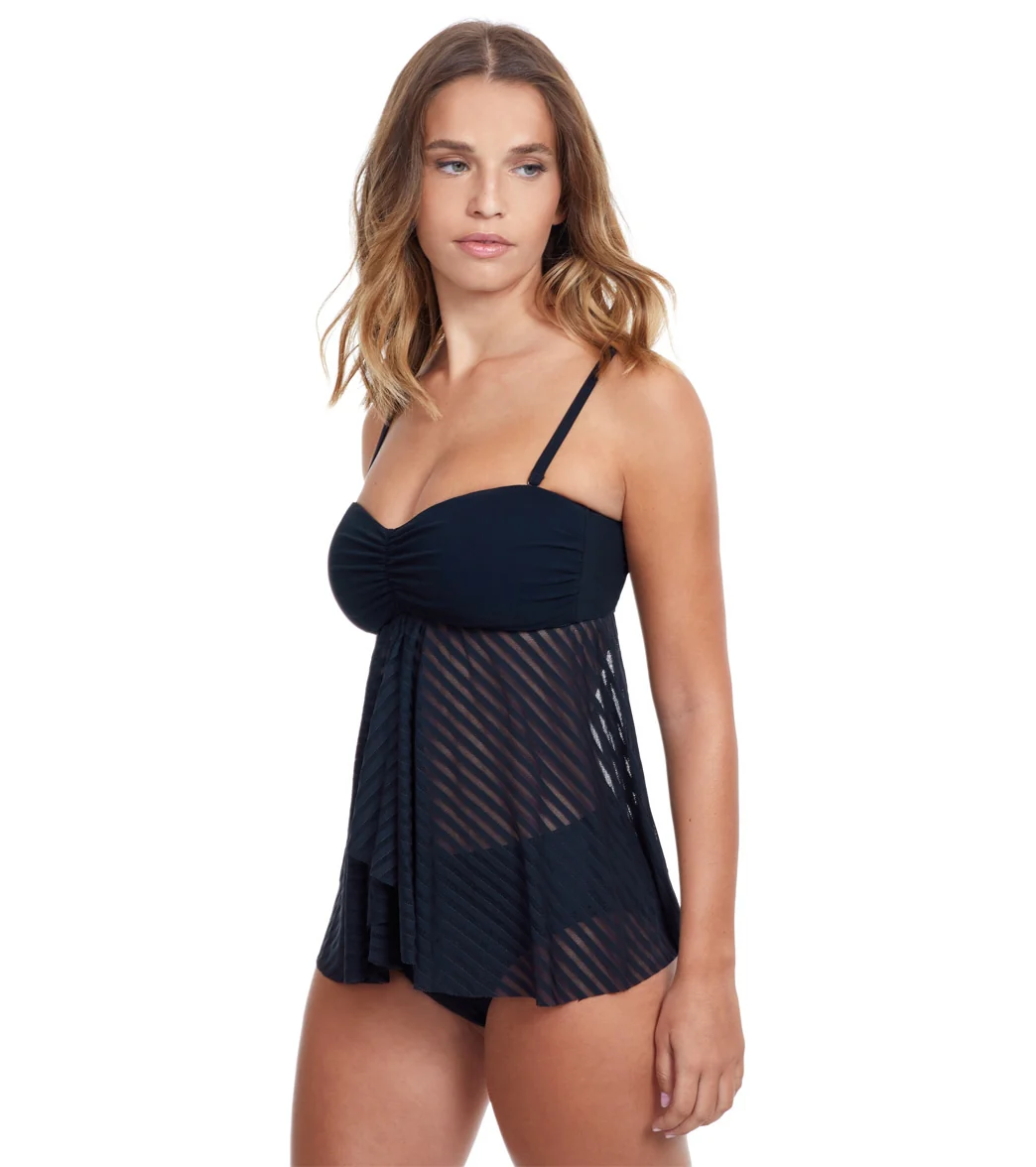 Profile by Gottex Women's Sheer Bliss Bandeau Fly A Way Tankini Top - Image 2