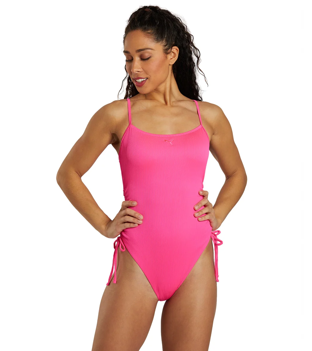 Puma Women's Ruched Side One Piece Swimsuit