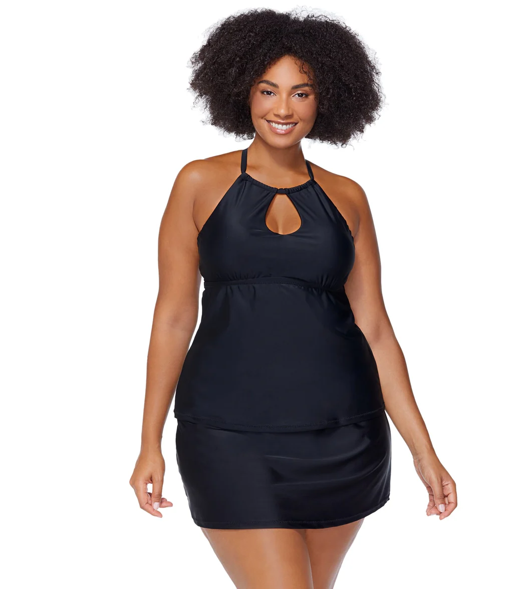 Raisins Women's Atlantic Solids Rosalie Plus Size Tankini Top