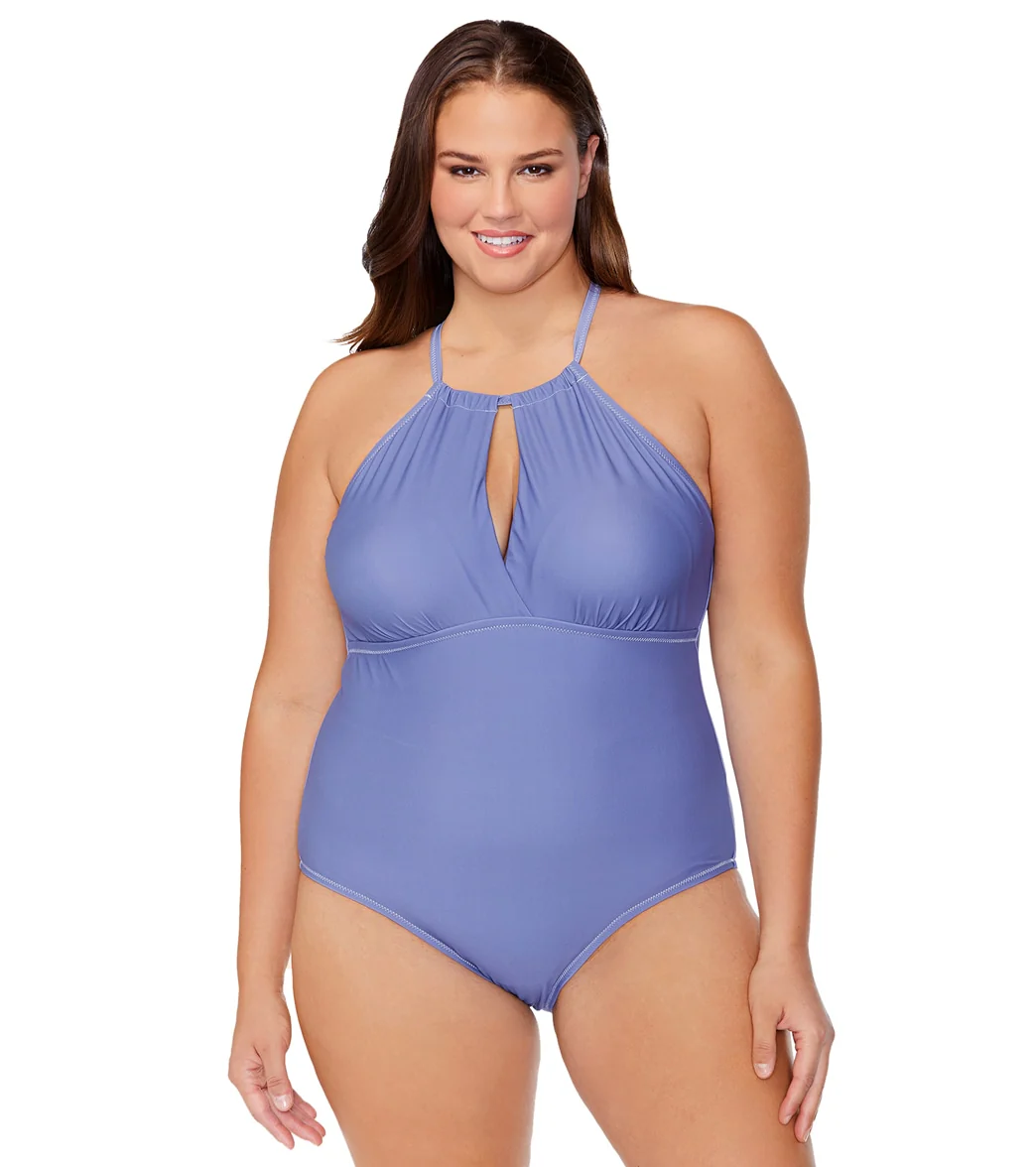 Raisins Women's Plus Size Calina Solid Catania One Piece Swimsuit
