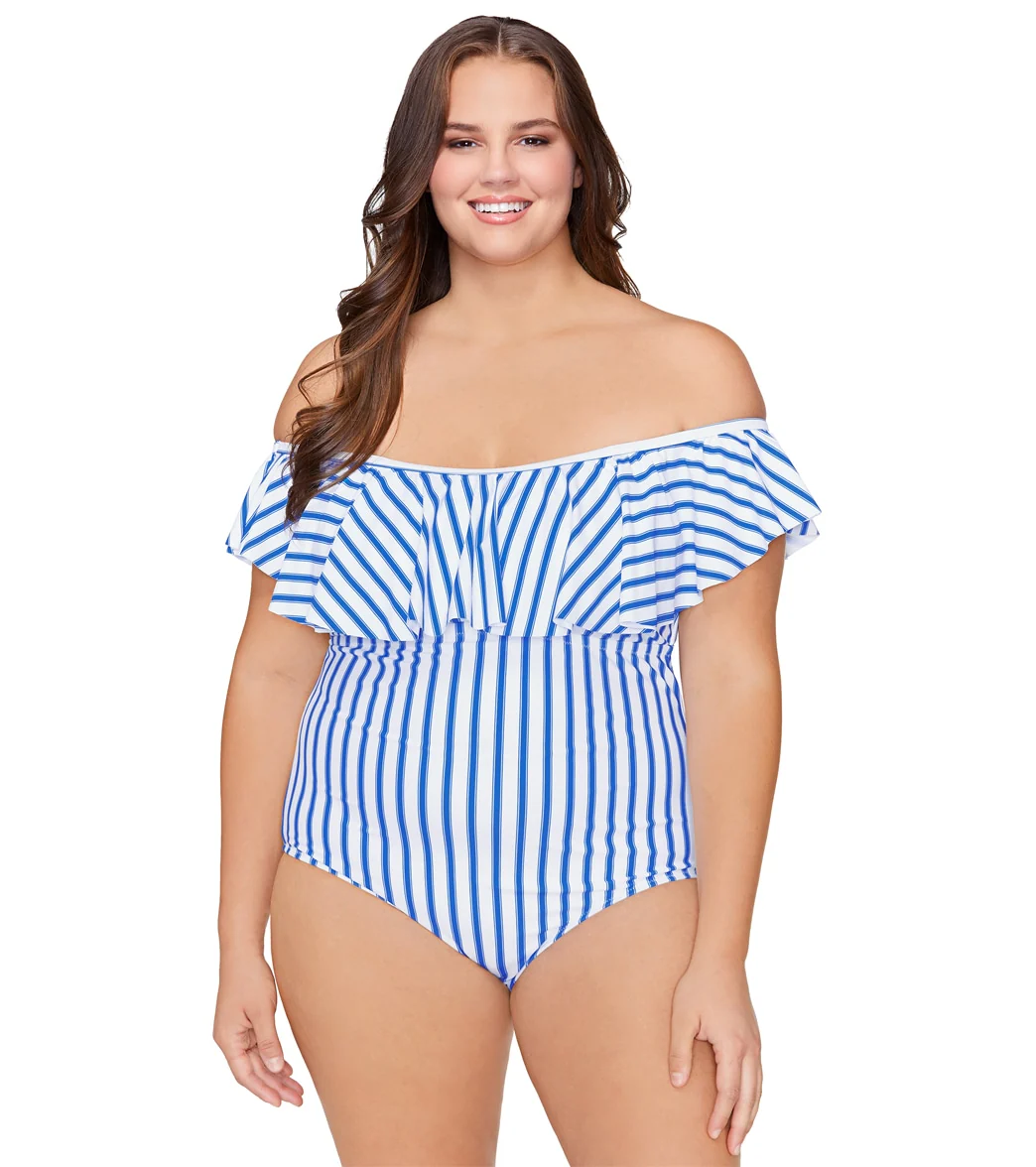 Raisins Women's Plus Size Coastal Tortuga One Piece Swimwuit - Image 7