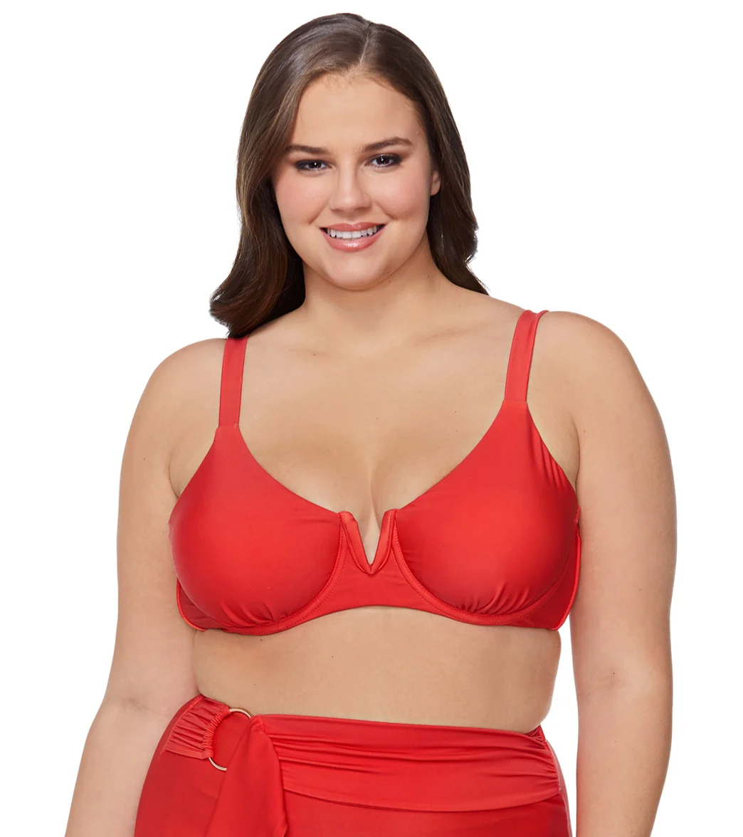 Raisins Women's Plus Size Indio Solids Byron Underwire Bikini Top - Image 5