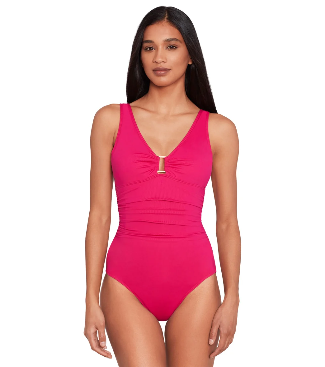 Ralph Lauren Women's Beach Club Solids Ring One Piece Swimsuit - Image 17