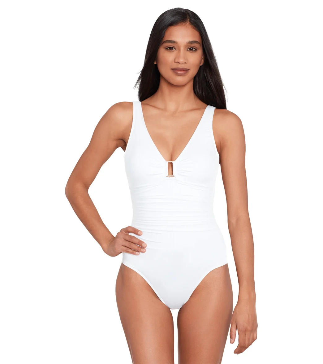 Ralph Lauren Women's Beach Club Solids Ring One Piece Swimsuit - Image 27