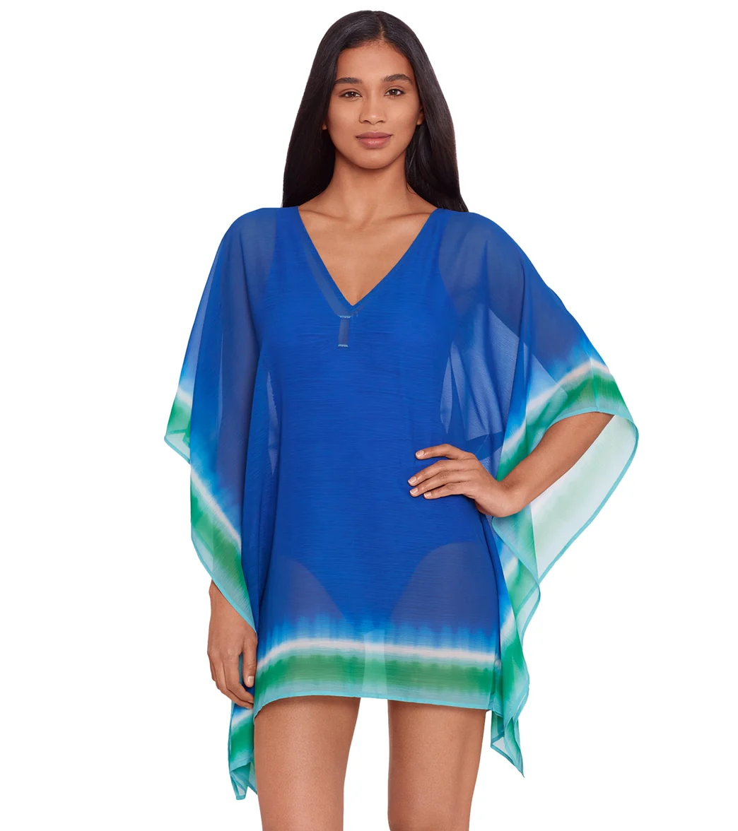 Ralph Lauren Women's Cabana Ombre Crinkle Polyester Chiffon Tunic