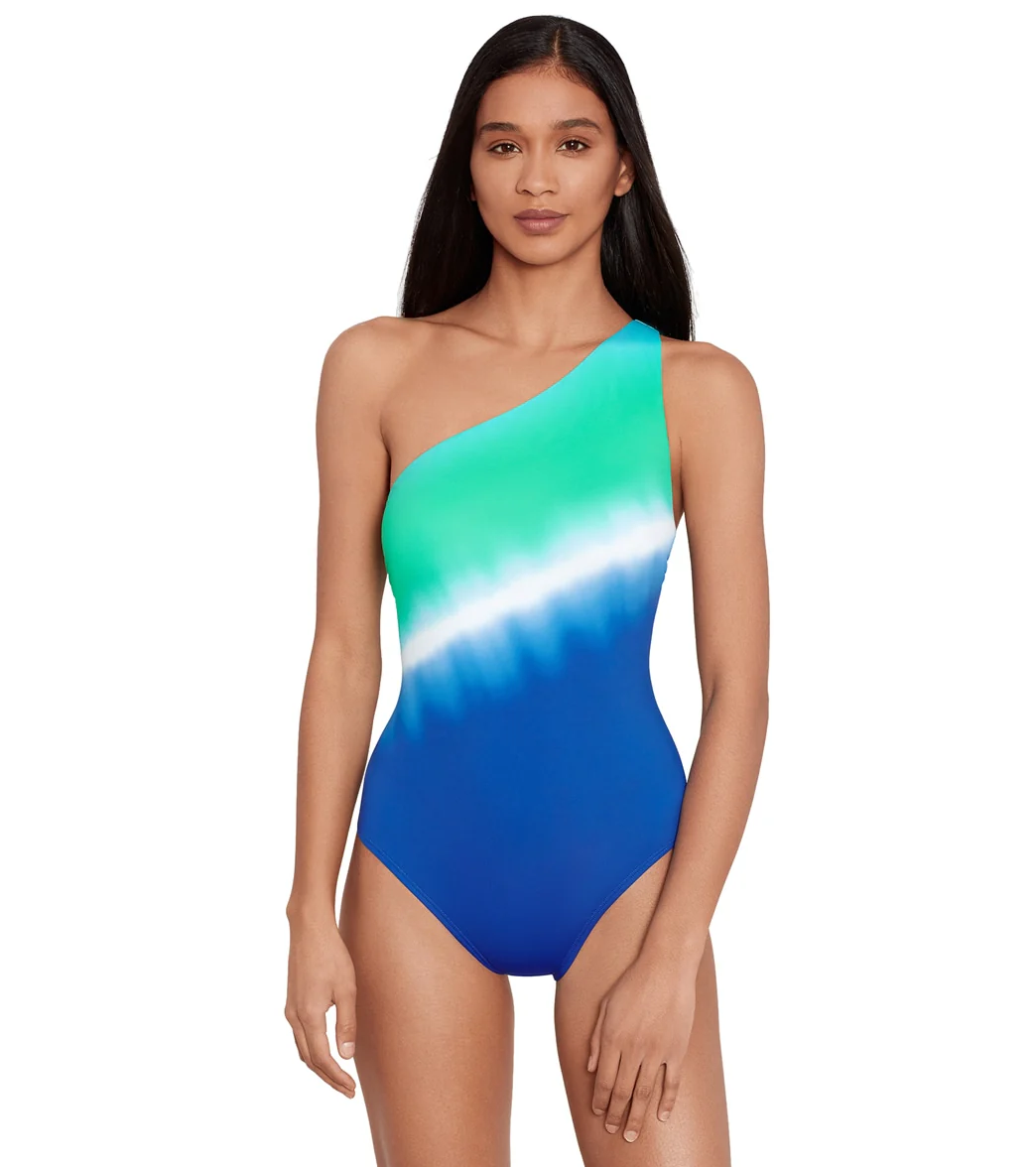 Ralph Lauren Women's Cabana Ombre One Shoulder One Piece Swimsuit - Image 5