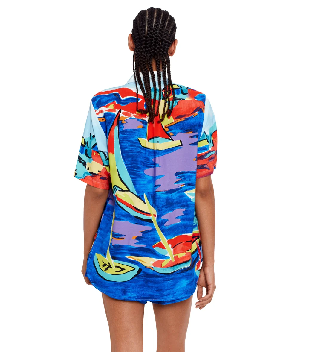 Ralph Lauren Women's Harbor Scenic Print Shirt and Short Set - Image 3