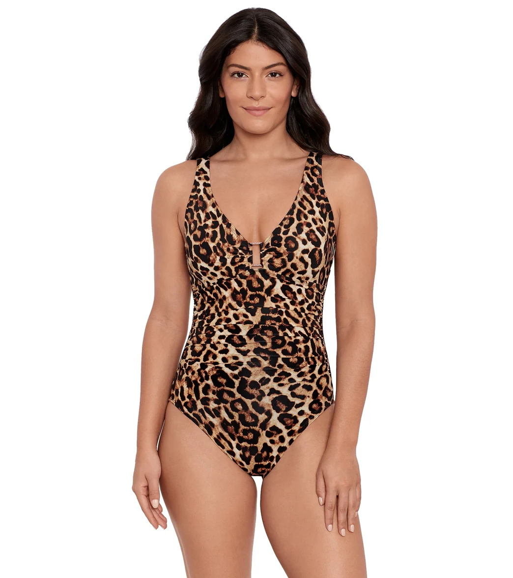 Ralph Lauren Women's Leopard Ring Over The Shoulder One Piece Swimsuit - Image 6