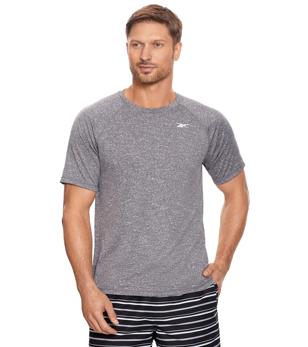 Reebok Men's Heathered Black Raglan Swim Tee - Image 18