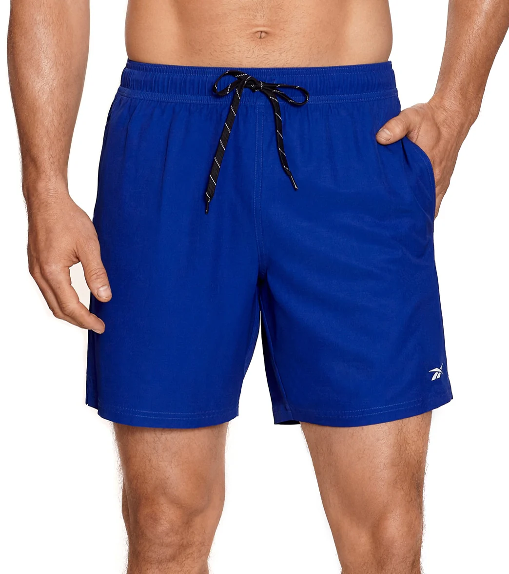 Reebok Men's Main Solid Black 7" Swim Trunks - Image 7