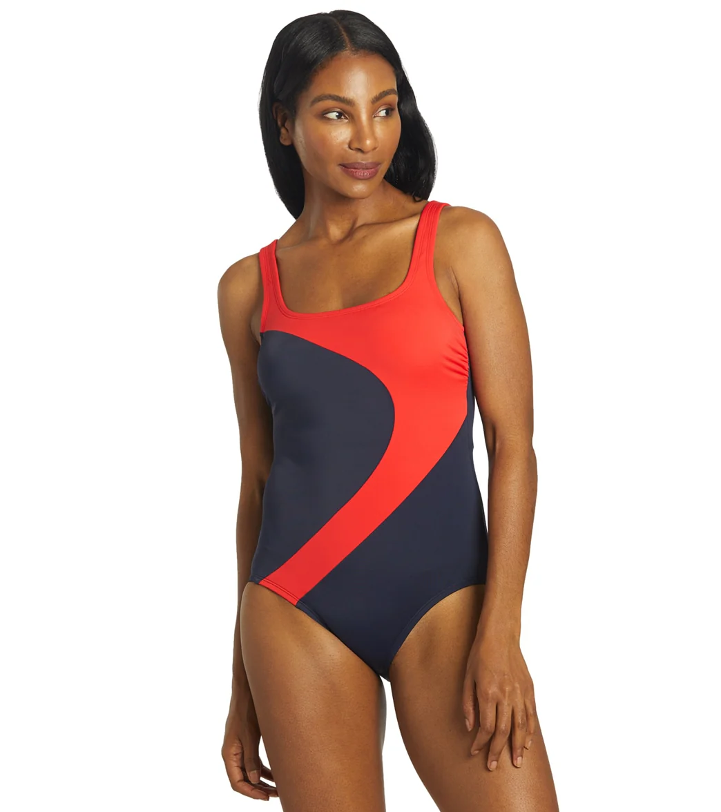 Reebok Women's Classic Colorblock High Neck One Piece Swimsuit - Image 7