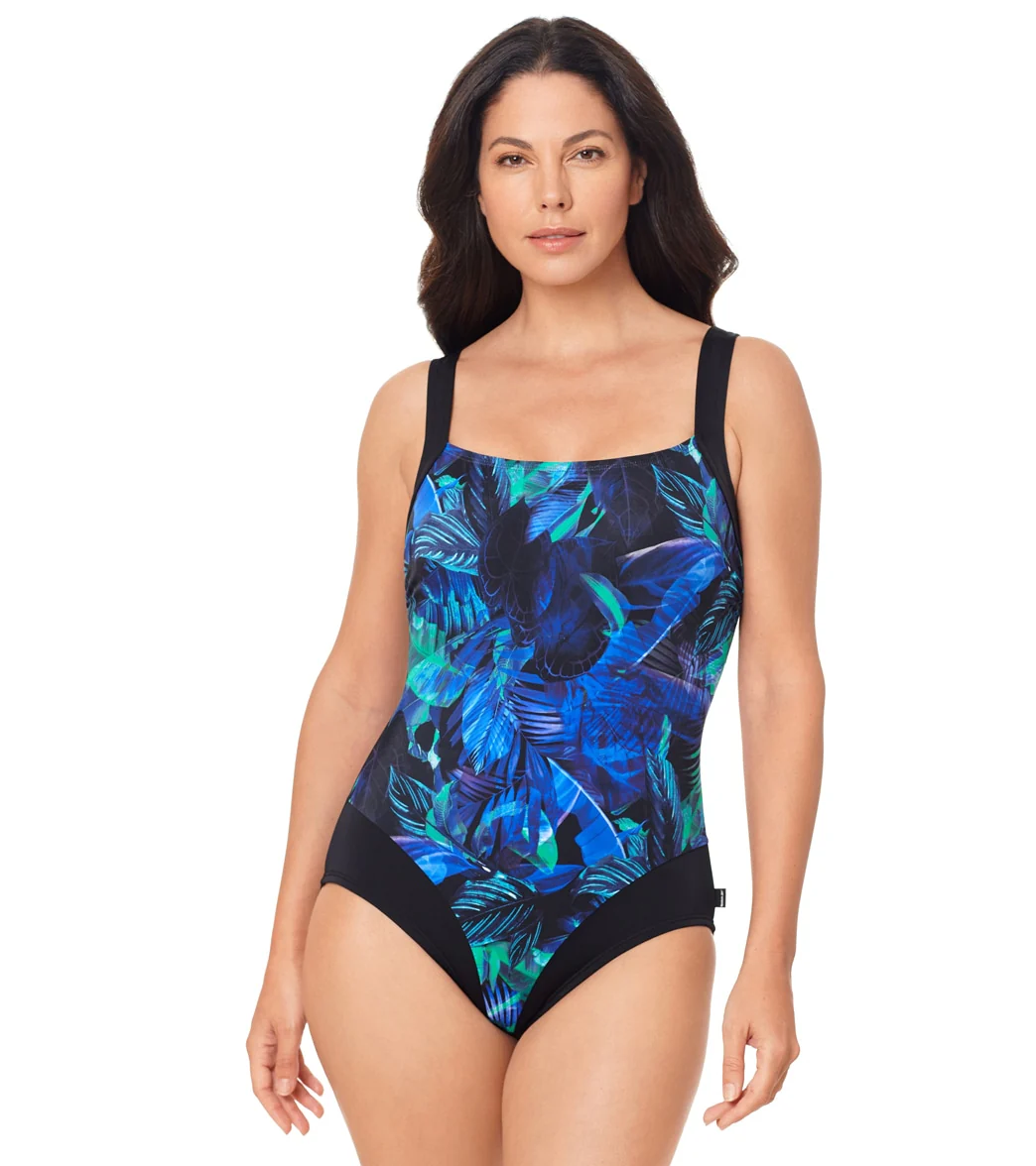 Reebok Women's Neon Visions Scoop Neck One Piece Swimsuit - Image 5