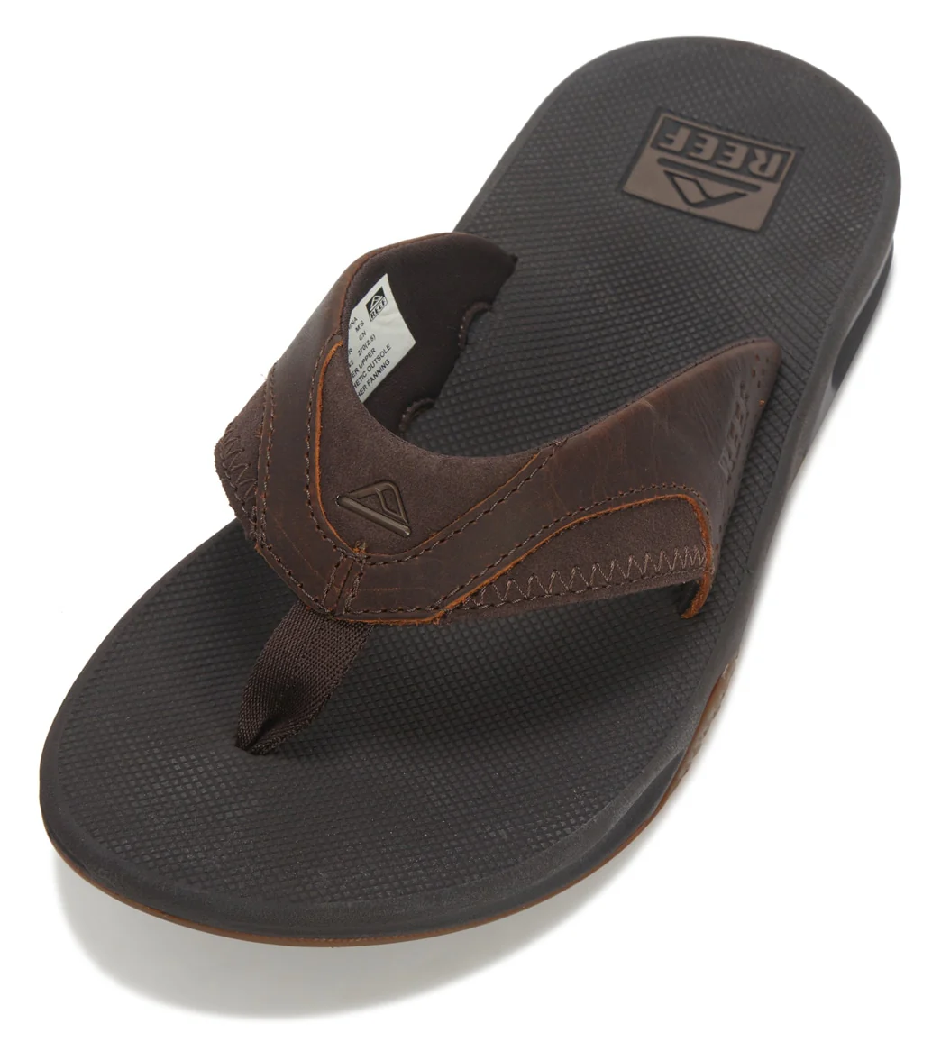 Reef Men's Leather Fanning Flip Flop - Image 8