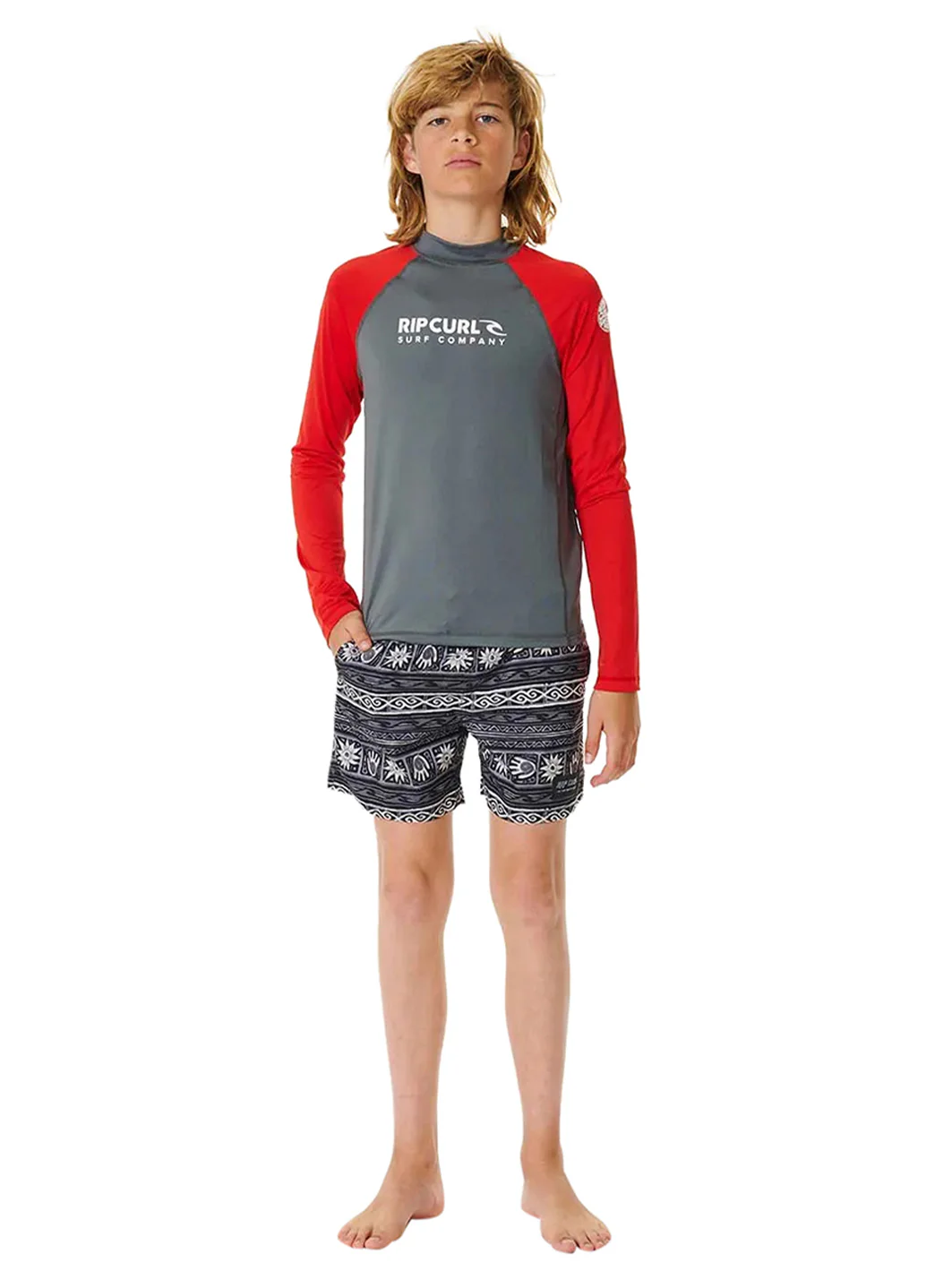 Rip Curl Boys' Shock UPF 50+ Long Sleeve Rashguard (Big Kid) - Image 11