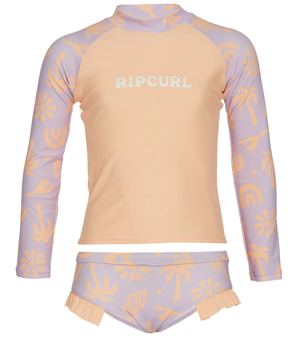 Rip Curl Girls' Low Tide Long Sleeve Rash Guard Set (Toddler, Little Kid) - Image 4