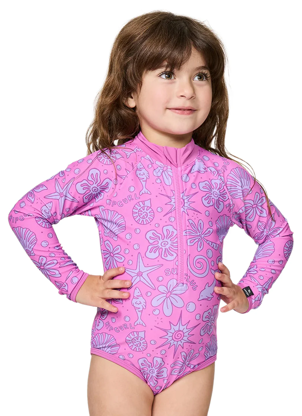 Rip Curl Girls' Sunshine Club Long Sleeve One Piece Surf Suit (Toddler, Little Kid) - Image 3