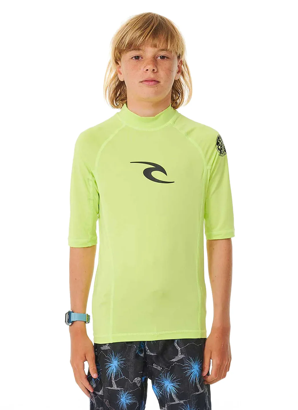 Rip Curl Youth Brand Wave Short Sleeve UPF 50 Rashguard (Big Kid) - Image 5