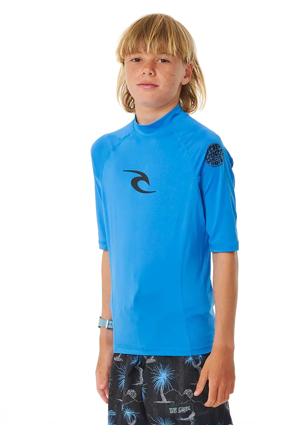Rip Curl Youth Brand Wave Short Sleeve UPF 50 Rashguard (Big Kid) - Image 7