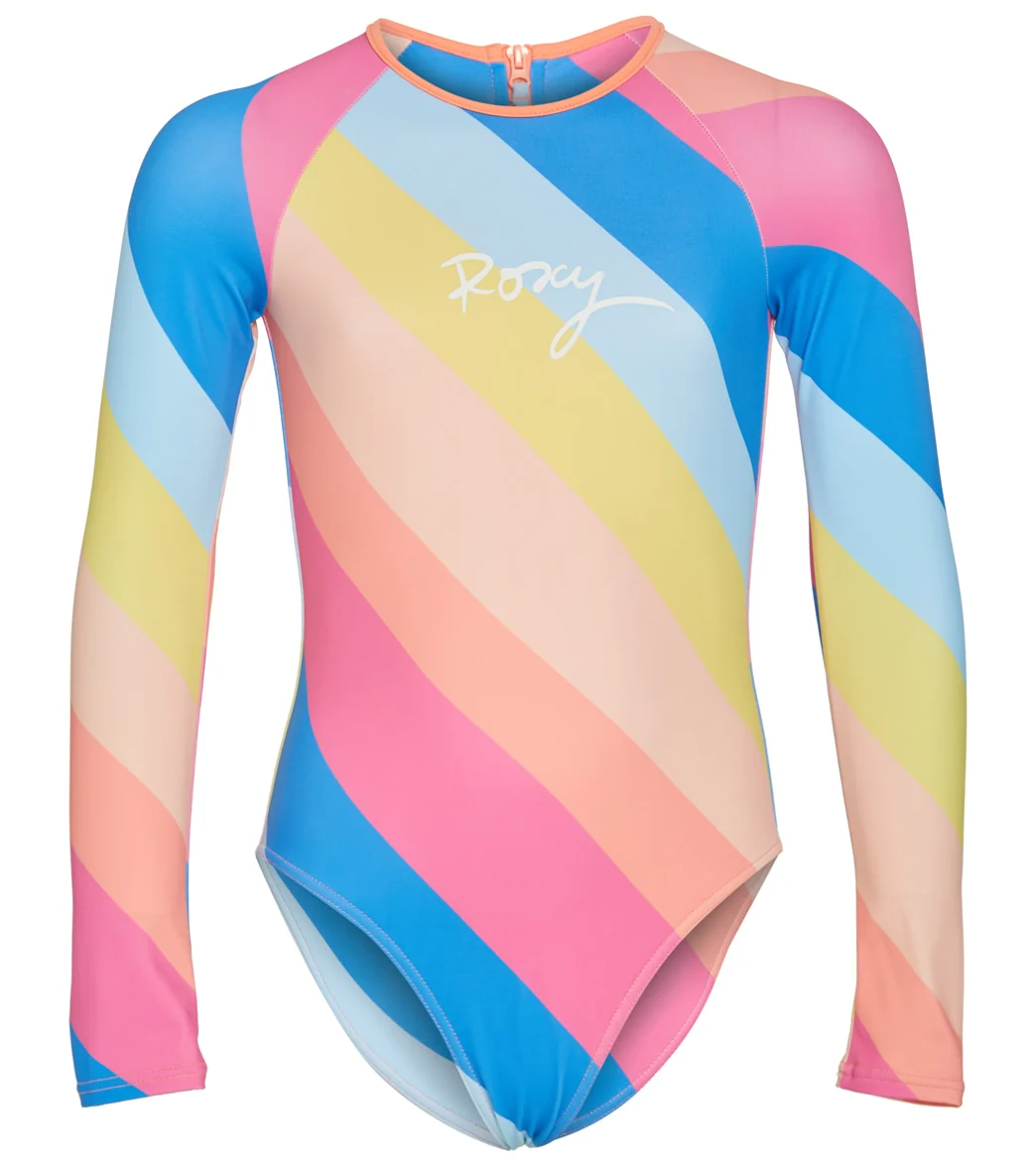 Roxy Girls' Touch Of Rainbow Long Sleeve One Piece Swimsuit (Toddler,Little Kid) - Image 5