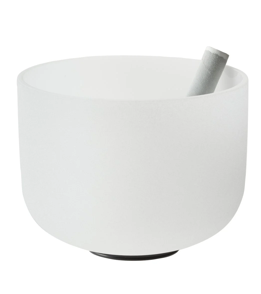 Sacred Space 432 Hz Frosted F# Thymus Chakra Crystal Singing Bowl 10" #C10Fsm30