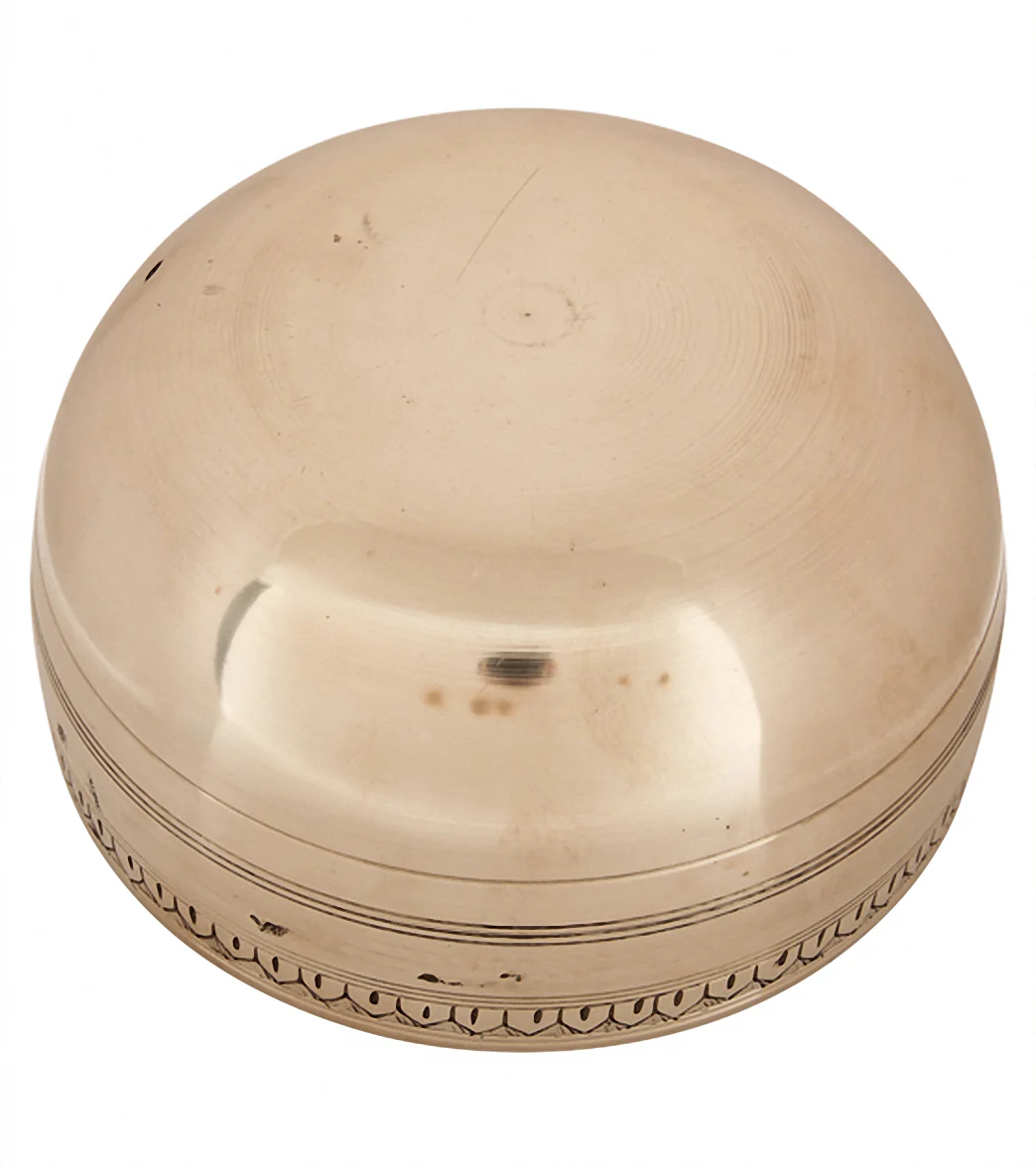 Sacred Space Golden Etched Cast Tibetan Singing Bowl 5" - Image 3