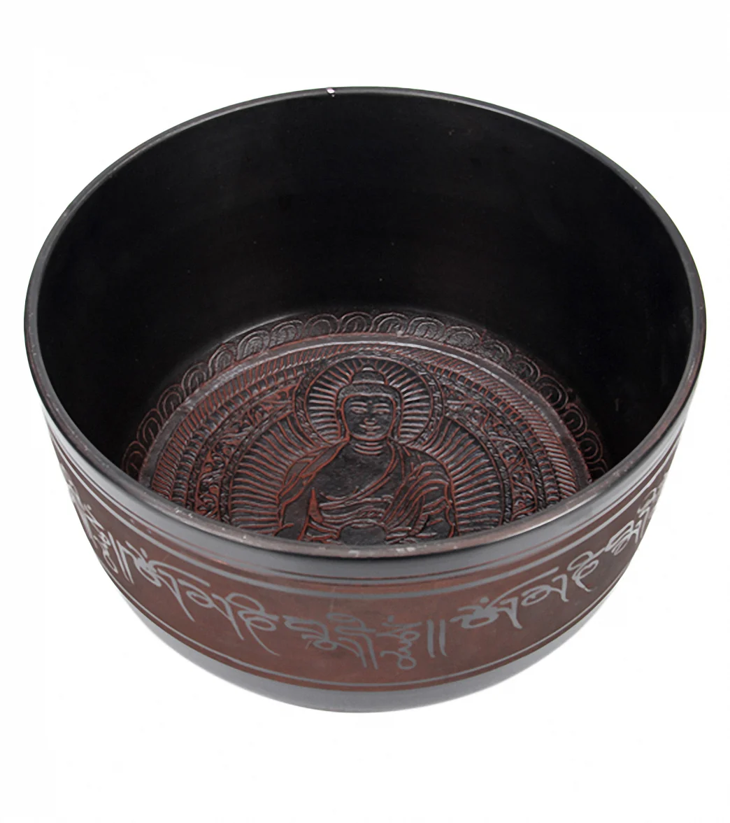 Sacred Space Healing Note New F Chakra Engraved Singing Bowl 9.75" - Image 3