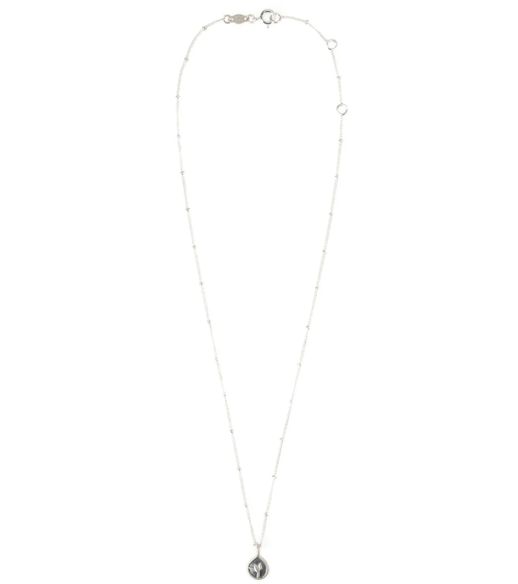 Satya Jewelry Silver Lotus Beaded Chain Necklace - Image 2