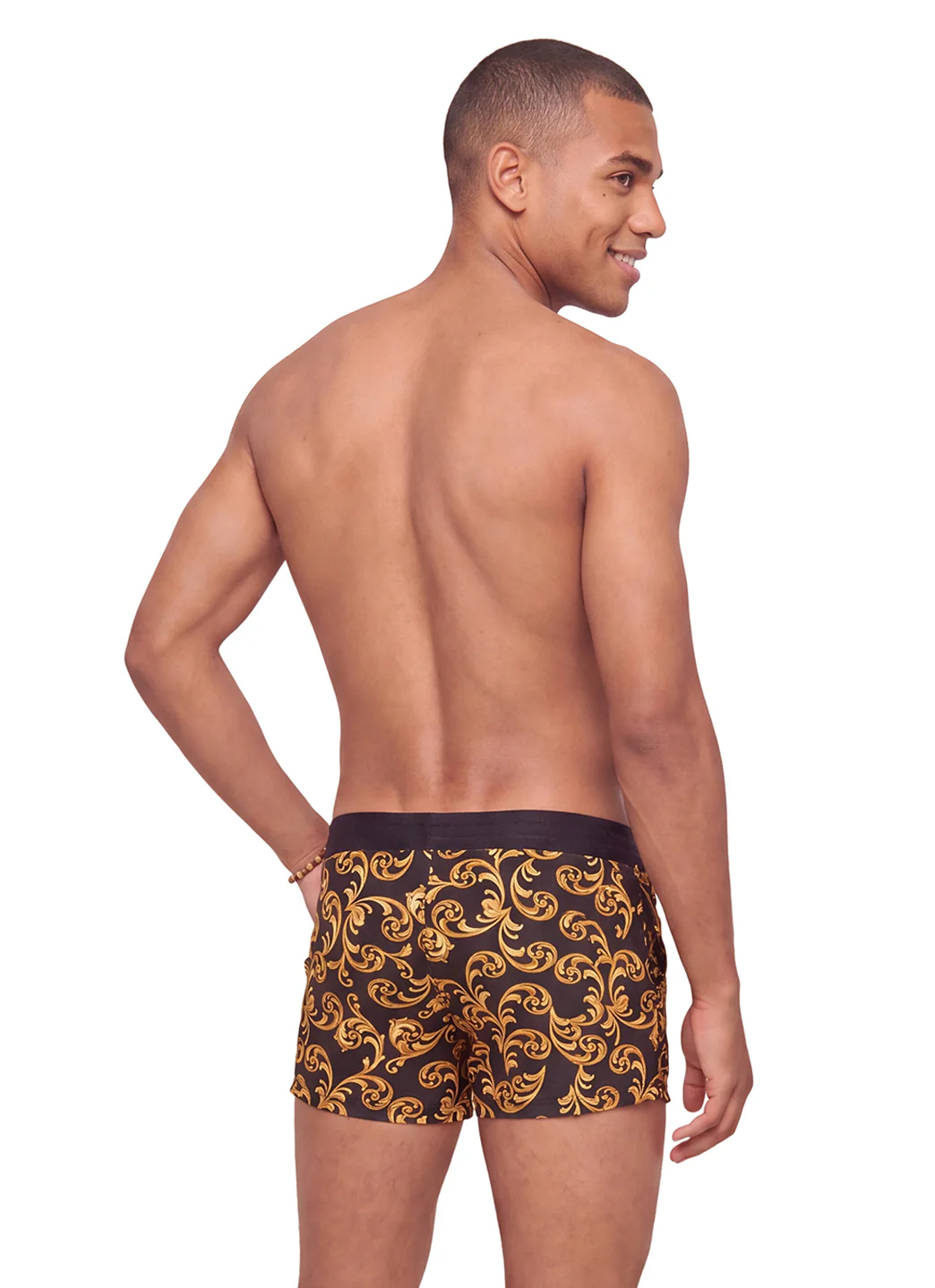 Sauvage Gold Scroll Retro Lycra Swim Trunk - Image 5