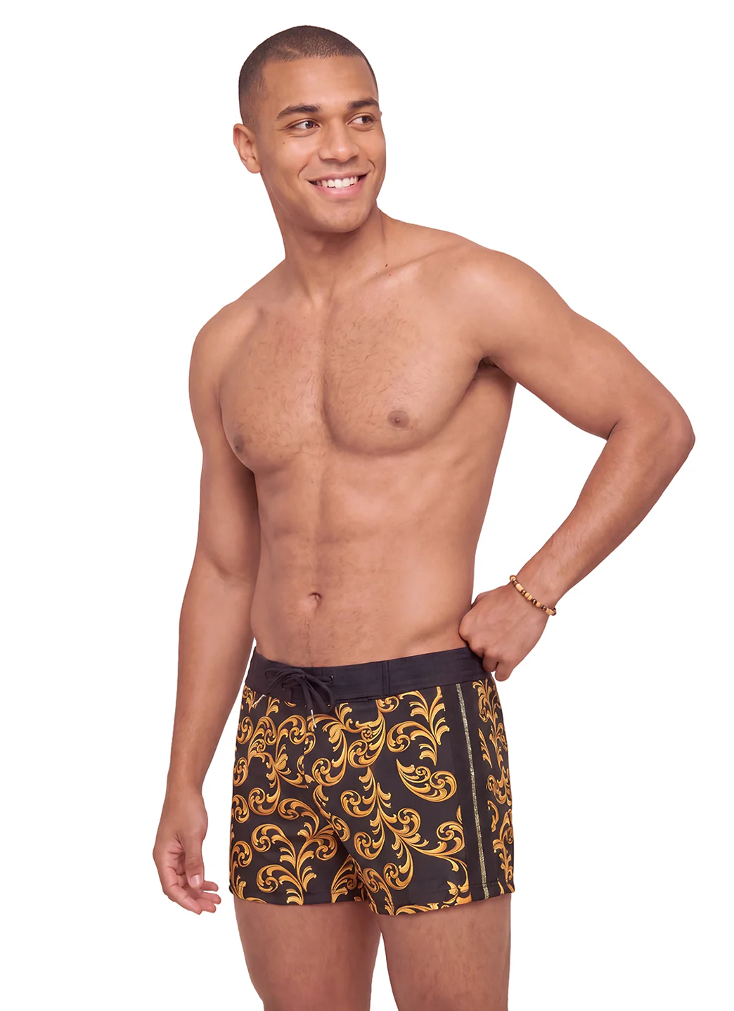 Sauvage Gold Scroll Retro Lycra Swim Trunk - Image 6