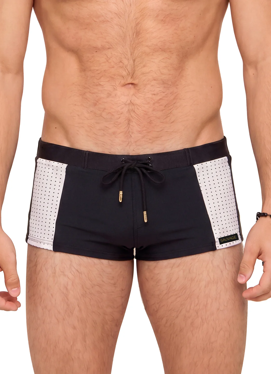 Sauvage Men's Perforated Sidepanel Square Leg Swimsuit - Image 15