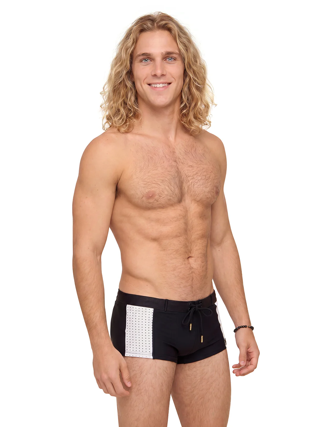 Sauvage Men's Perforated Sidepanel Square Leg Swimsuit - Image 9