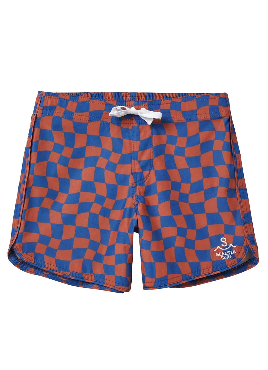 Seaesta Surf Boys's Scallop Wavy Checks Retro Flare Board Short (Toddler, Little Kid, Big Kid)