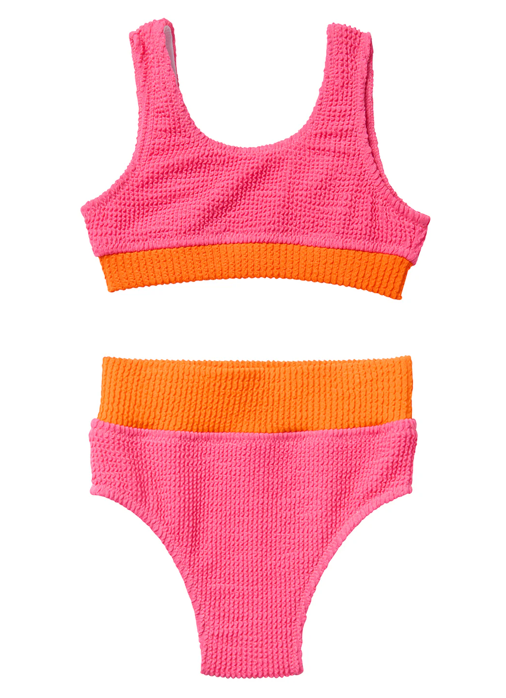 Seaesta Surf Girls' Crinkle Color Block Two Piece Bikini Set (Toddler, Little Kid, Big Kid) - Image 2
