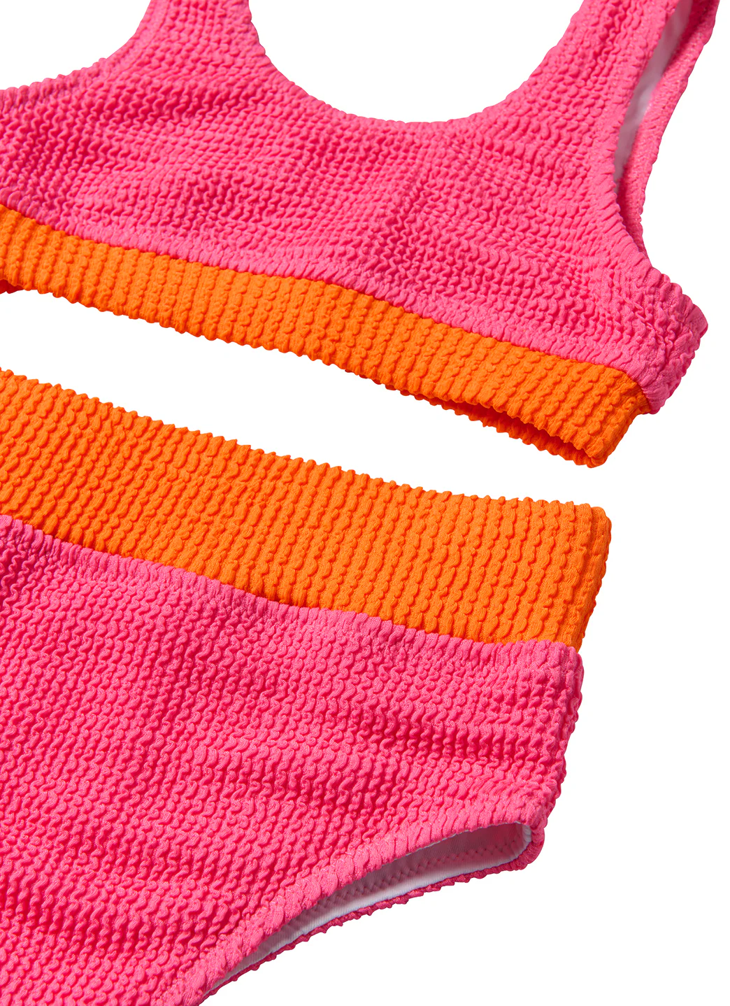 Seaesta Surf Girls' Crinkle Color Block Two Piece Bikini Set (Toddler, Little Kid, Big Kid) - Image 3