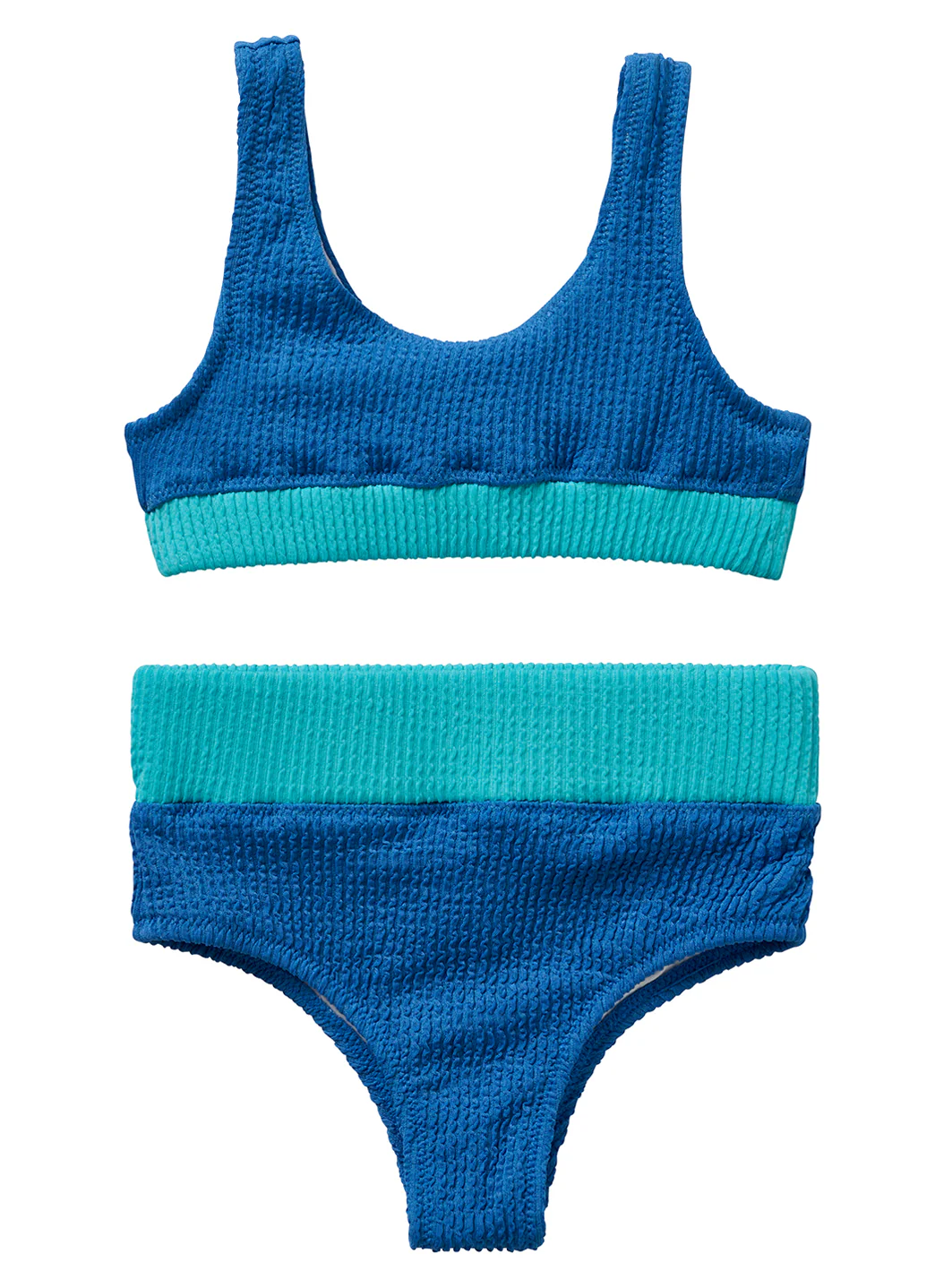 Seaesta Surf Girls' Crinkle Color Block Two Piece Bikini Set (Toddler, Little Kid, Big Kid) - Image 5