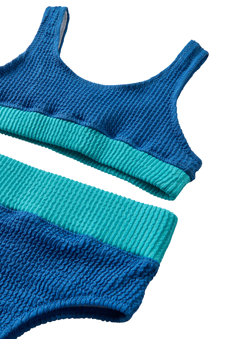 Seaesta Surf Girls' Crinkle Color Block Two Piece Bikini Set (Toddler, Little Kid, Big Kid) - Image 7
