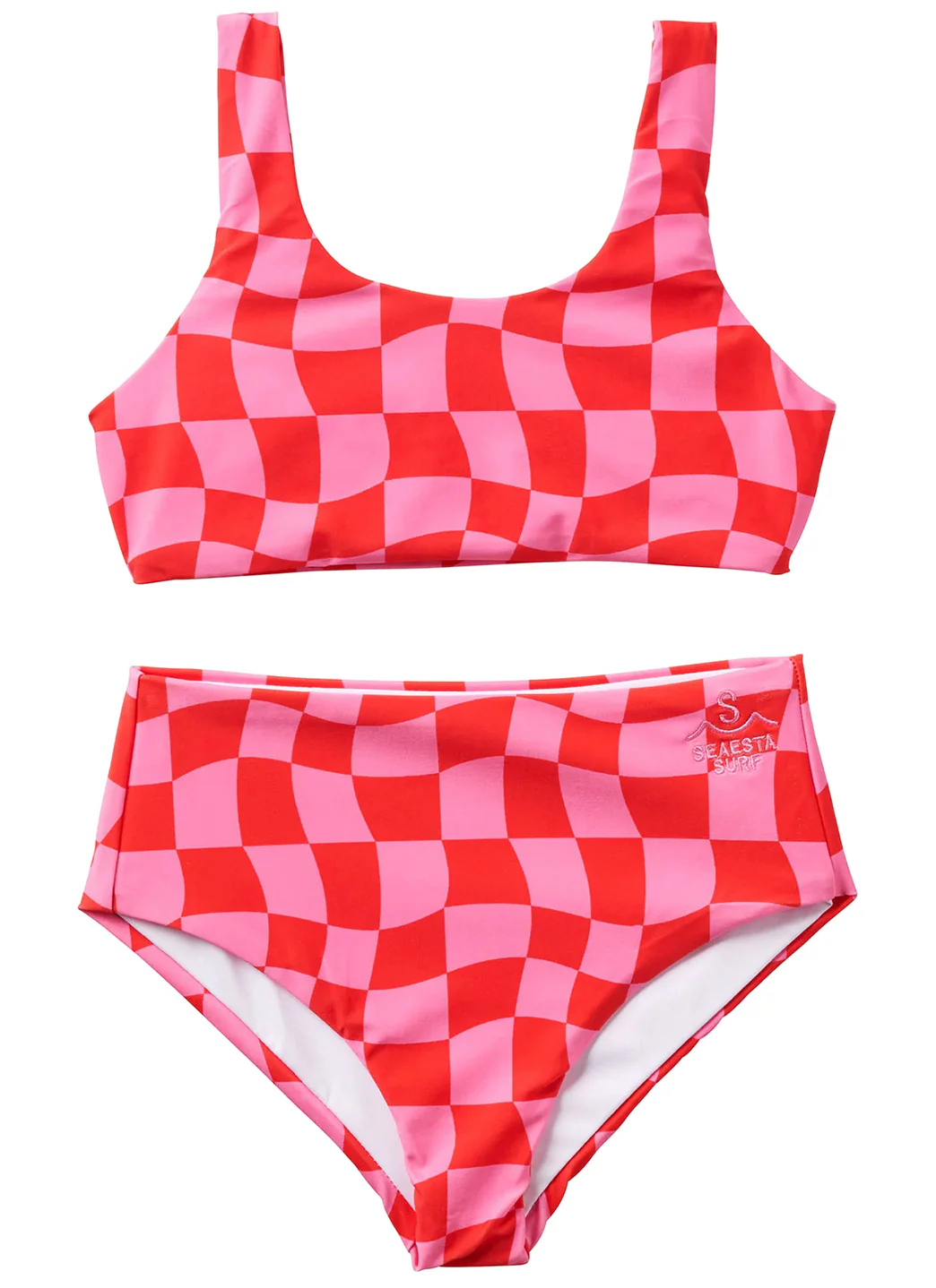 Seaesta Surf Girls' Print Wavy Check Two Piece Bikini Set (Toddler, Little Kid, Big Kid) - Image 2