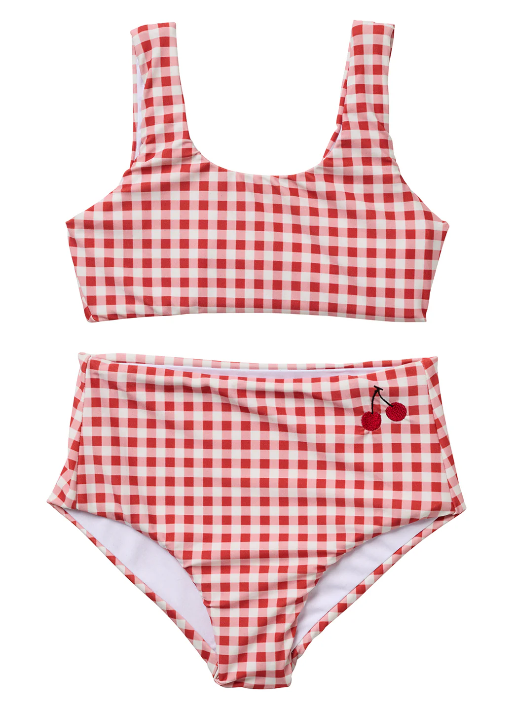 Seaesta Surf Girls' Seaside Gingham Cherry Two Piece Bikini Set (Toddler, Little Kid, Big Kid) - Image 3