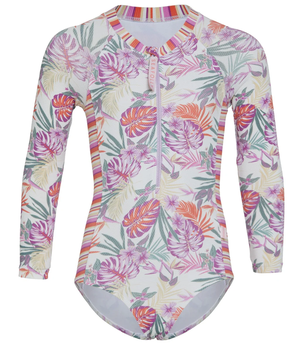 Seafolly Girls' Island In The Sun Long Sleeve One Piece Swimsuit (Baby, Toddler, Little Kid) - Image 5
