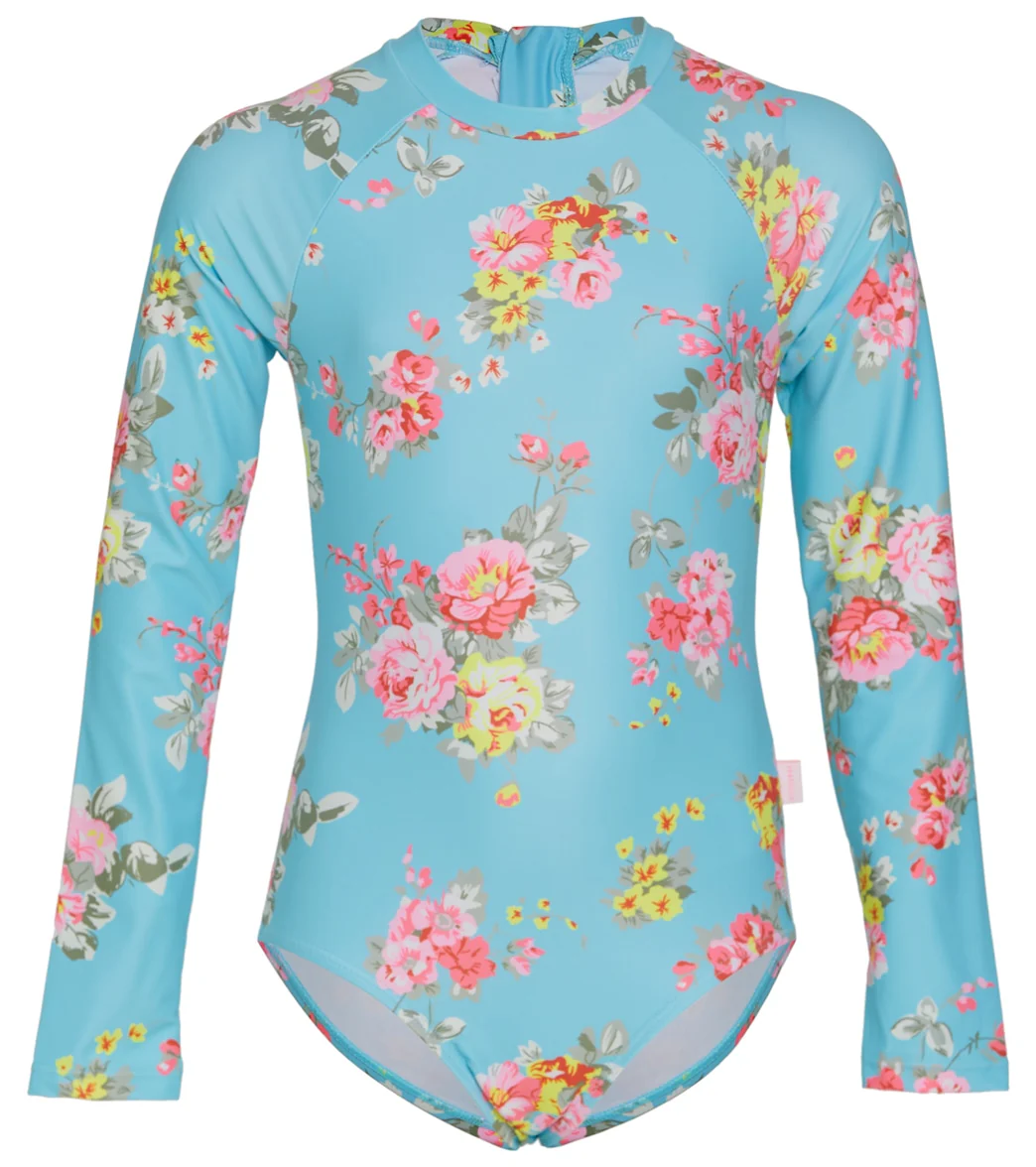 Seafolly Girls' Paradise Garden Zip Back Long Sleeve One Piece Swimsuit (Big Kid) - Image 4