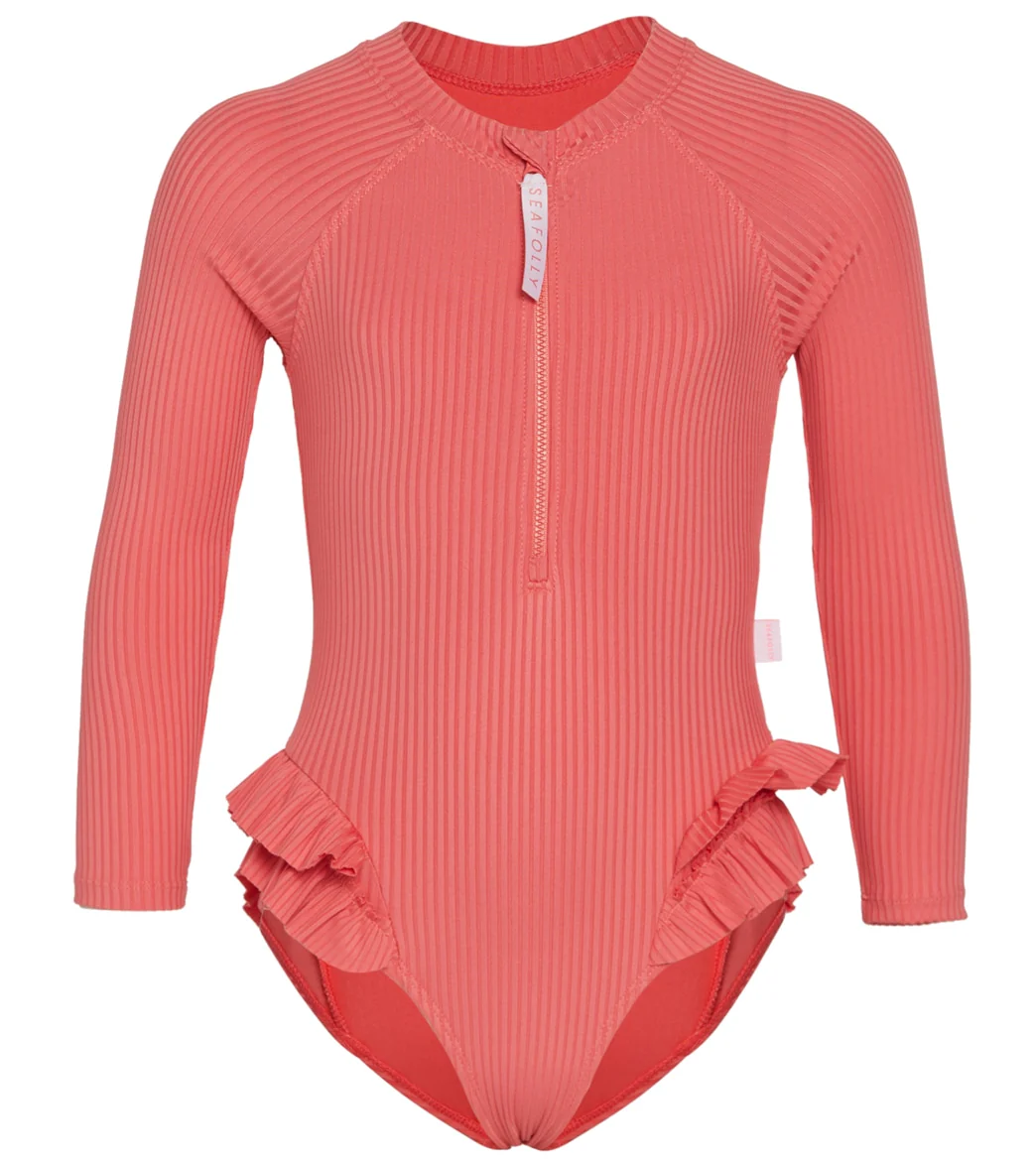 Seafolly Girls' Summer Essentials Long Sleeve One Piece Swimsuit (Baby, Toddler, Little Kid) - Image 4