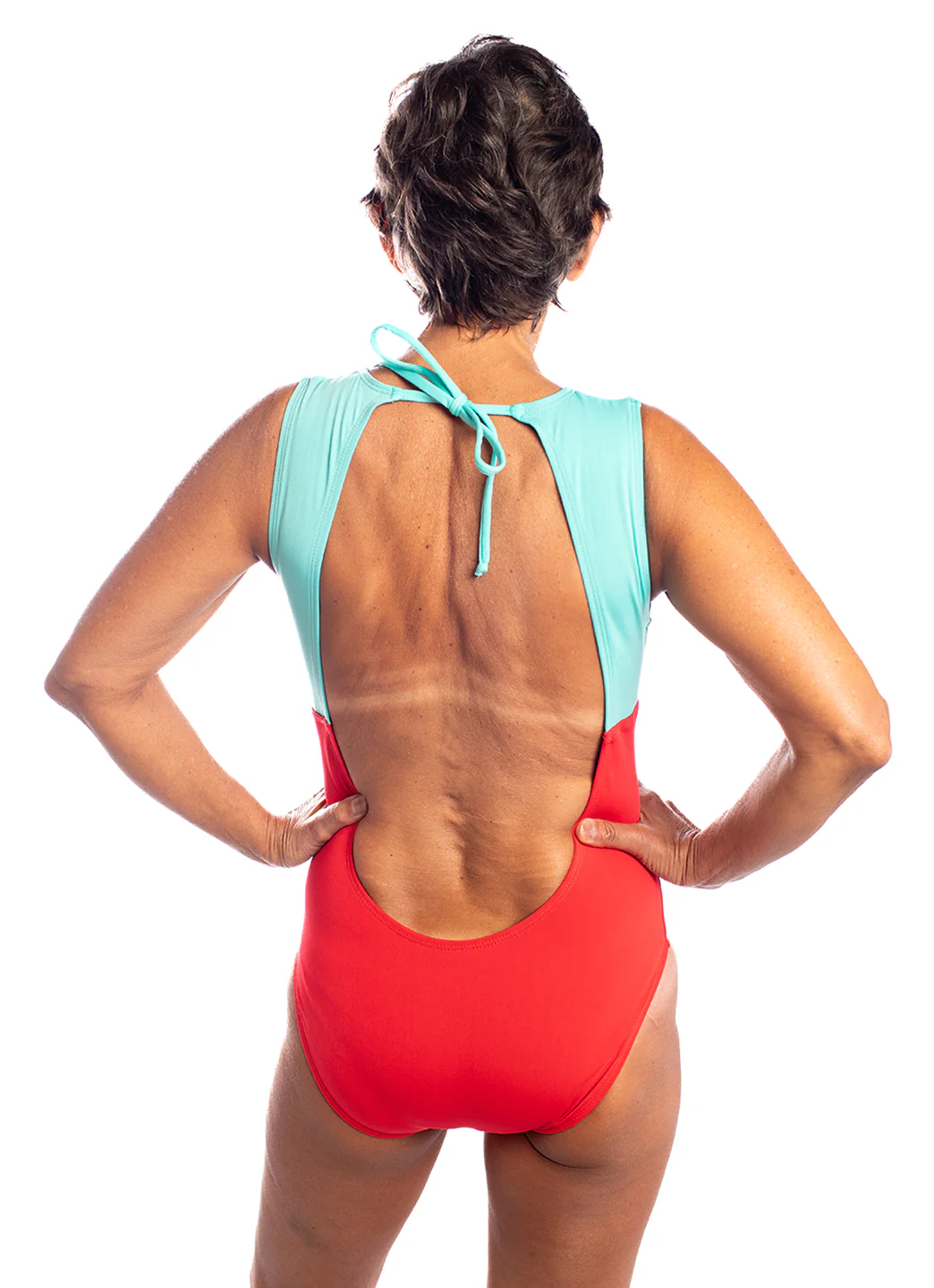 See Her Swim Women's Backstroke Low Back Tie Back One Piece Swimsuit - Image 8