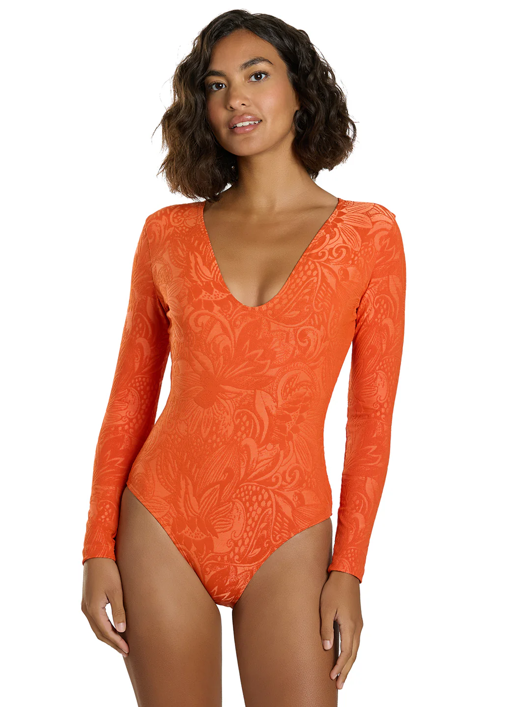 Seea Women's Valentina V-Neck Long Sleeve One Piece Swimsuit - Image 11