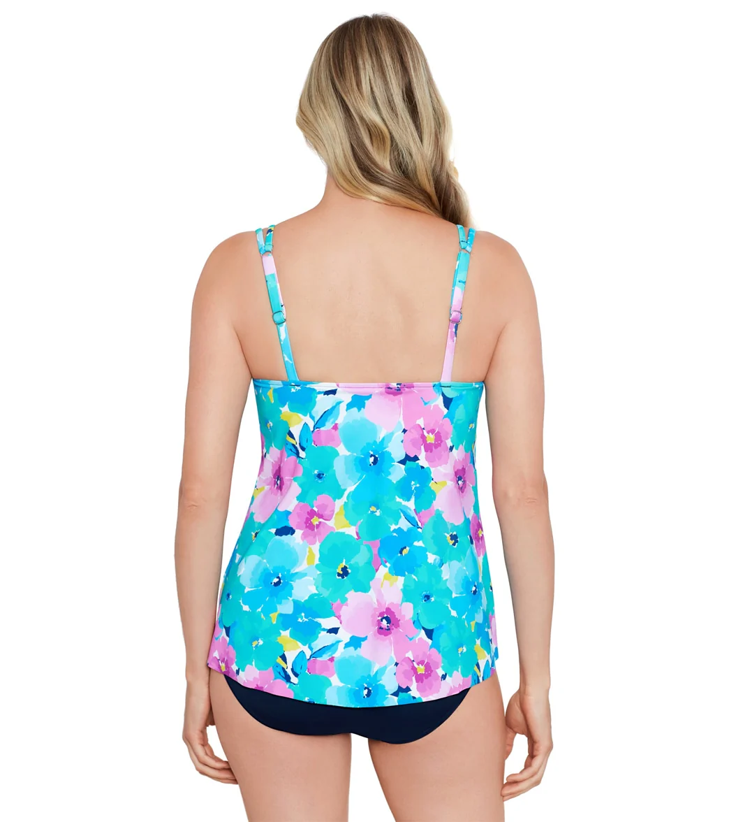Shape Solver By Penbrooke Women's Hidden Garden Princess Seam Fauxkini One Piece Swimsuit - Image 3