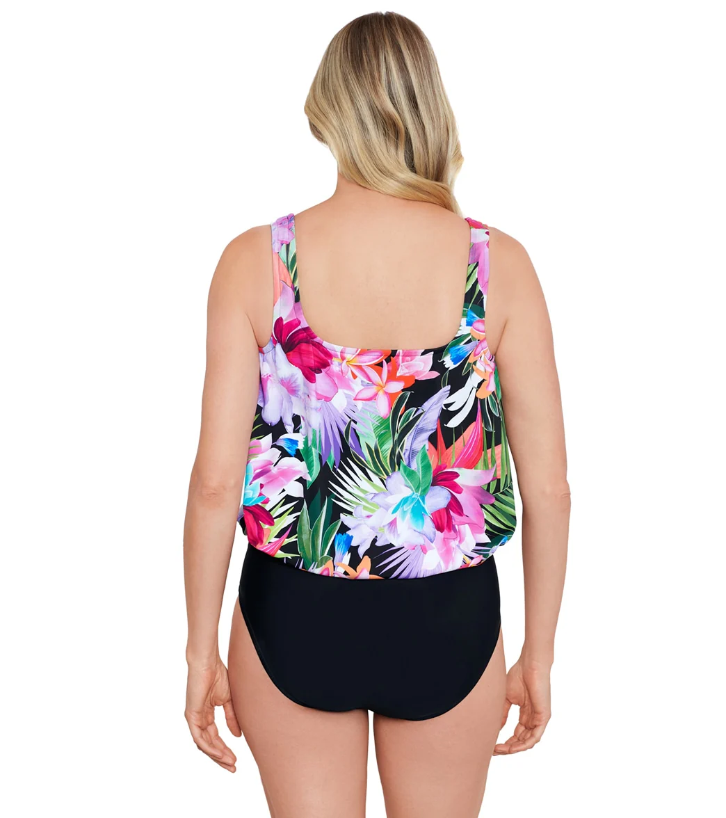 Shape Solver By Penbrooke Women's Lush Life Mastectomy Blouson One Piece Swimsuit - Image 3